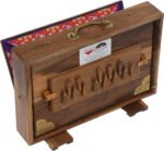 Shruti Box Teak Wood Size (15″ X 10″ X 3″) Inches – Tuned : 440 Hz, Gig Bag, Natural Color, Key – C To C Lower Tone Reeds, Sur Peti, Surpeti, Yoga, Bhajan, Kirtan, Mantra, Drone, Vocal - Image 8