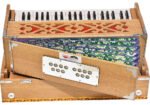 Folding Harmonium Melamyne Matte Finish By Kaayna Musicals- 9 Stops- 5 Main & 4 Drones, 3½ Octaves, Coupler,  Teak Colour, Carry Bag , Bass/Male- 440 Hz, For Yoga, Bhajan, Kirtan, Shruti, Mantra, Meditation, Chant, Vocal - Image 10