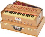Traveler Harmonium Melamyne Matte Finish By Kaayna Musicals- 9 Stops- 5 Main & 4 Drones, 3½ Octaves, Coupler,  Teak Colour, Carry Bag , Bass/Male- 440 Hz, For Yoga, Bhajan, Kirtan, Shruti, Mantra, Meditation, Chant, Vocal - Image 6