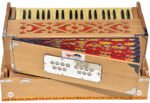 Traveler Harmonium Melamyne Matte Finish By Kaayna Musicals- 9 Stops- 5 Main & 4 Drones, 3½ Octaves, Coupler,  Teak Colour, Carry Bag , Bass/Male- 440 Hz, For Yoga, Bhajan, Kirtan, Shruti, Mantra, Meditation, Chant, Vocal - Image 10