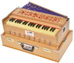 OM Traveler Harmonium Melamyne Matte Finish By Kaayna Musicals- 9 Stops- 5 Main & 4 Drones, 3½ Octaves, Coupler,  Teak Colour, Carry Bag , Bass/Male- 440 Hz, For Yoga, Bhajan, Kirtan, Shruti, Mantra, Meditation, Chant, Vocal - Image 5