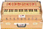 OM Traveler Harmonium Melamyne Matte Finish By Kaayna Musicals- 9 Stops- 5 Main & 4 Drones, 3½ Octaves, Coupler,  Teak Colour, Carry Bag , Bass/Male- 440 Hz, For Yoga, Bhajan, Kirtan, Shruti, Mantra, Meditation, Chant, Vocal - Image 7