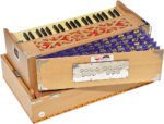 OM Traveler Harmonium Melamyne Matte Finish By Kaayna Musicals- 9 Stops- 5 Main & 4 Drones, 3½ Octaves, Coupler,  Teak Colour, Carry Bag , Bass/Male- 440 Hz, For Yoga, Bhajan, Kirtan, Shruti, Mantra, Meditation, Chant, Vocal - Image 2