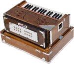 Teak Wood Mini Traveler Harmonium By Kaayna Musicals- 5 Stop- 2 Main & 3 Drone, 2¾ Octave, Natural Colour, Carry Bag , Bass/Male- 440 Hz, For Yoga, Bhajan, Kirtan, Shruti, Mantra, Meditation, Chant, Vocal - Image 10