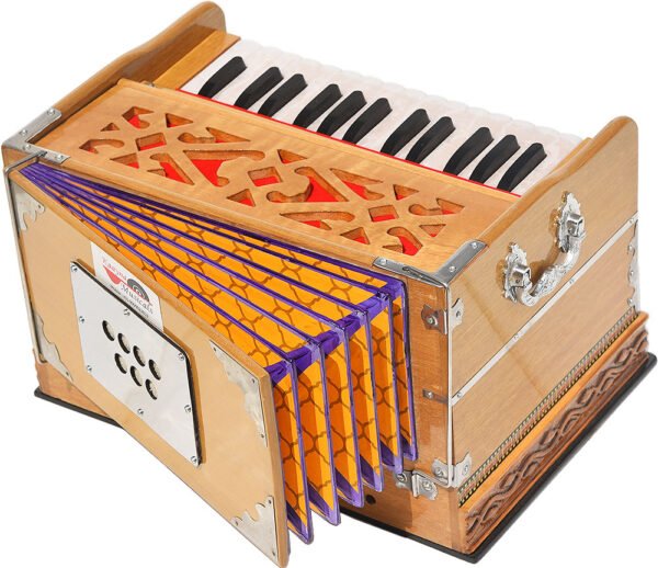 Harmonium Mini By Kaayna Musicals, 4 Stop- 27 Keys, 2¼  Octave, Teak Colour, Carry Bag , Bass/Male- 440 Hz, For Yoga, Bhajan, Kirtan, Shruti, Mantra, Meditation, Chant, Vocal - Image 12
