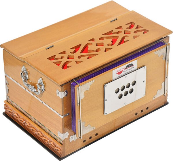 Harmonium Mini By Kaayna Musicals, 4 Stop- 27 Keys, 2¼  Octave, Teak Colour, Carry Bag , Bass/Male- 440 Hz, For Yoga, Bhajan, Kirtan, Shruti, Mantra, Meditation, Chant, Vocal - Image 14