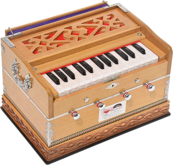 Harmonium Mini By Kaayna Musicals, 4 Stop- 27 Keys, 2¼  Octave, Teak Colour, Carry Bag , Bass/Male- 440 Hz, For Yoga, Bhajan, Kirtan, Shruti, Mantra, Meditation, Chant, Vocal - Image 10