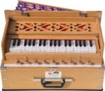 Safri Harmonium- Teak Color- Melamyne Matte Finish- Portable, Traveler, Baja- 3¼ Octave, 9 Stops- 4 Drone, Two Set Reed- Bass/Male, Gig Bag, Tuning 440 Hz, For Yoga, Bhajan, Kirtan, Mantra, Vocal, Shruti - Image 4