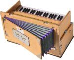 Safri Harmonium- Teak Color- Melamyne Matte Finish- Portable, Traveler, Baja- 3¼ Octave, 9 Stops (4 Drone), Two Set Reed- Bass/Male, Gig Bag, Tuning 440 Hz, For Yoga, Bhajan, Kirtan, Mantra, Vocal, Shruti - Image 2