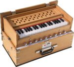 Safri Harmonium- Teak Color- Melamyne Matte Finish- Portable, Traveler, Baja- 3¼ Octave, 9 Stops (4 Drone), Two Set Reed- Bass/Male, Gig Bag, Tuning 440 Hz, For Yoga, Bhajan, Kirtan, Mantra, Vocal, Shruti - Image 3