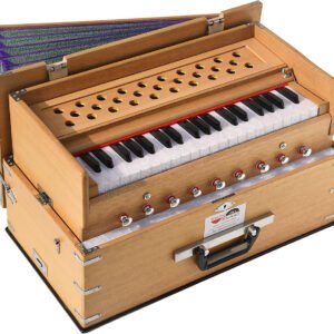 Safri Harmonium- Teak Color- Melamyne Matte Finish- Portable, Traveler, Baja- 3¼ Octave, 9 Stops (4 Drone), Two Set Reed- Bass/Male, Gig Bag, Tuning 440 Hz, For Yoga, Bhajan, Kirtan, Mantra, Vocal, Shruti
