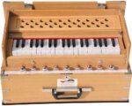 Safri Harmonium- Teak Color- Melamyne Matte Finish- Portable, Traveler, Baja- 3¼ Octave, 9 Stops (4 Drone), Two Set Reed- Bass/Male, Gig Bag, Tuning 440 Hz, For Yoga, Bhajan, Kirtan, Mantra, Vocal, Shruti - Image 9