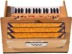 OM Safri Harmonium- Teak Color- Melamyne Matte Finish- Portable, Traveler, Baja- 2¾ Octave, 4 Stops- 2 Drone, Two Set Reed- Bass/Male, Gig Bag, Tuning 440 Hz, For Yoga, Bhajan, Kirtan, Mantra, Vocal, Shruti - Image 4