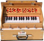 OM Safri Harmonium- Teak Color- Melamyne Matte Finish- Portable, Traveler, Baja- 2¾ Octave, 4 Stops- 2 Drone, Two Set Reed- Bass/Male, Gig Bag, Tuning 440 Hz, For Yoga, Bhajan, Kirtan, Mantra, Vocal, Shruti - Image 6
