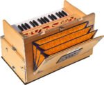 OM Safri Harmonium- Teak Color- Melamyne Matte Finish- Portable, Traveler, Baja- 2¾ Octave, 4 Stops- 2 Drone, Two Set Reed- Bass/Male, Gig Bag, Tuning 440 Hz, For Yoga, Bhajan, Kirtan, Mantra, Vocal, Shruti - Image 3