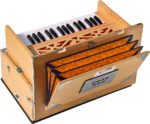 Safri Harmonium- Teak Color- Melamyne Matte Finish- Portable, Traveler, Baja- 2¾ Octave, 4 Stops- 2 Drone, Two Set Reed- Bass/Male, Gig Bag, Tuning 440 hz, For Yoga, Bhajan, Kirtan, Mantra, Vocal, Shruti
