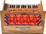 OM Safri Harmonium- Teak Color- Melamyne Matte Finish- Portable, Traveler, Baja- 2¾ Octave, 4 Stops- 2 Drone, Two Set Reed- Bass/Male, Gig Bag, Tuning 440 Hz, For Yoga, Bhajan, Kirtan, Mantra, Vocal, Shruti - Image 5