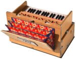 OM Safri Harmonium- Teak Color- Melamyne Matte Finish- Portable, Traveler, Baja- 2¾ Octave, 4 Stops- 2 Drone, Two Set Reed- Bass/Male, Gig Bag, Tuning 440 Hz, For Yoga, Bhajan, Kirtan, Mantra, Vocal, Shruti - Image 2