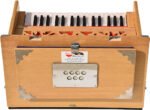 OM Safri Harmonium- Teak Color- Melamyne Matte Finish- Portable, Traveler, Baja- 2¾ Octave, 4 Stops- 2 Drone, Two Set Reed- Bass/Male, Gig Bag, Tuning 440 Hz, For Yoga, Bhajan, Kirtan, Mantra, Vocal, Shruti - Image 12