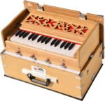 OM Safri Harmonium- Teak Color- Melamyne Matte Finish- Portable, Traveler, Baja- 2¾ Octave, 4 Stops- 2 Drone, Two Set Reed- Bass/Male, Gig Bag, Tuning 440 Hz, For Yoga, Bhajan, Kirtan, Mantra, Vocal, Shruti - Image 9