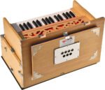 OM Safri Harmonium- Teak Color- Melamyne Matte Finish- Portable, Traveler, Baja- 2¾ Octave, 4 Stops- 2 Drone, Two Set Reed- Bass/Male, Gig Bag, Tuning 440 Hz, For Yoga, Bhajan, Kirtan, Mantra, Vocal, Shruti - Image 7