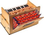 OM Safri Harmonium- Teak Color- Melamyne Matte Finish- Portable, Traveler, Baja- 2¾ Octave, 4 Stops- 2 Drone, Two Set Reed- Bass/Male, Gig Bag, Tuning 440 Hz, For Yoga, Bhajan, Kirtan, Mantra, Vocal, Shruti - Image 3