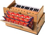 Safri Harmonium- Teak Color- Melamyne Matte Finish- Portable, Traveler, Baja- 2¾ Octave, 4 Stops- 2 Drone, Two Set Reed- Bass/Male, Gig Bag, Tuning 440 Hz, For Yoga, Bhajan, Kirtan, Mantra, Vocal, Shruti - Image 2