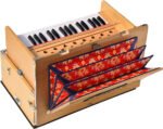 Safri Harmonium- Teak Color- Melamyne Matte Finish- Portable, Traveler, Baja- 2¾ Octave, 4 Stops- 2 Drone, Two Set Reed- Bass/Male, Gig Bag, Tuning 440 Hz, For Yoga, Bhajan, Kirtan, Mantra, Vocal, Shruti - Image 3